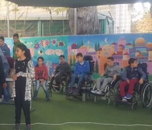 Leisure activity for people with disabilities during a meeting of working committees of parents and directors of official institutions on the needs of people with disabilities.